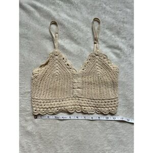 Womens B.O.G Collective Crocheted Crop Bralette Top Size X-Small Boho Festival‎